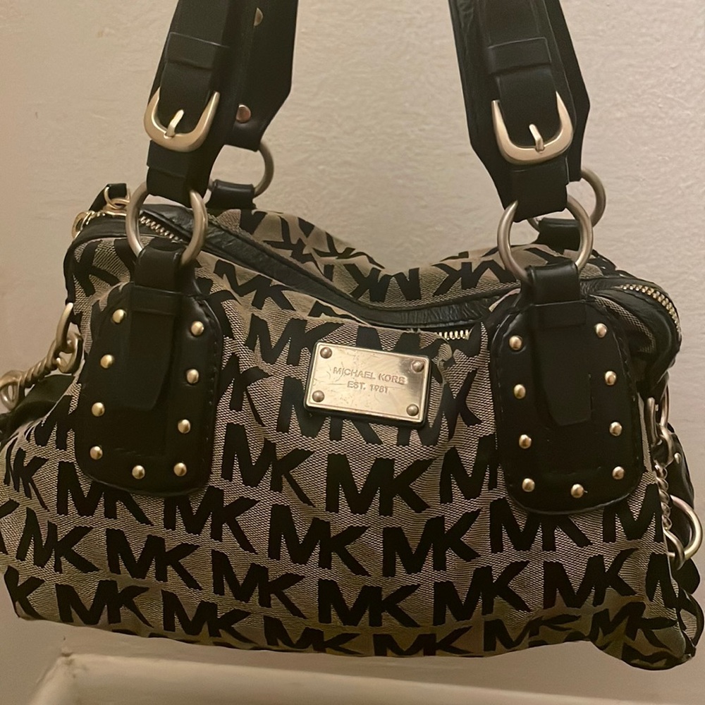 Black and gray Medium size Michael Kors bag